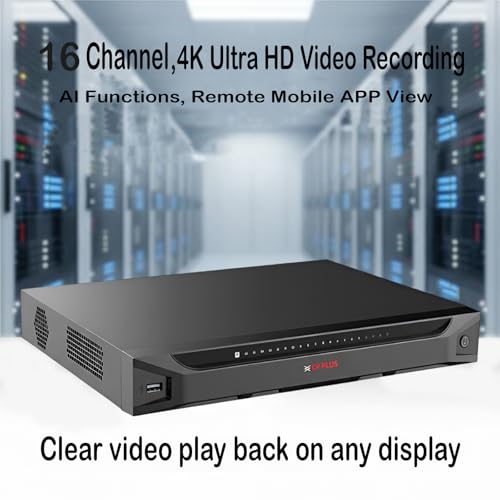 Image of CP Plus 16 Channel 4K NVR | H.265+ Compression | 4K Ultra HD Recording | 320 Mbps Bandwidth | HDMI /VGA Output | AI Functions | 20TB HDD Support | Remote Mobile App View [CP-UNR-4K2162-V3]