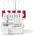 SINGER Professional 14T968DC Heavy-Duty Metal Frame Serger Overlock and Accessory Kit with 2-3-4-5 Stitch Capability, Removeable Trim Trap, 1300 Stitches per minute, & Self Adjusting, White