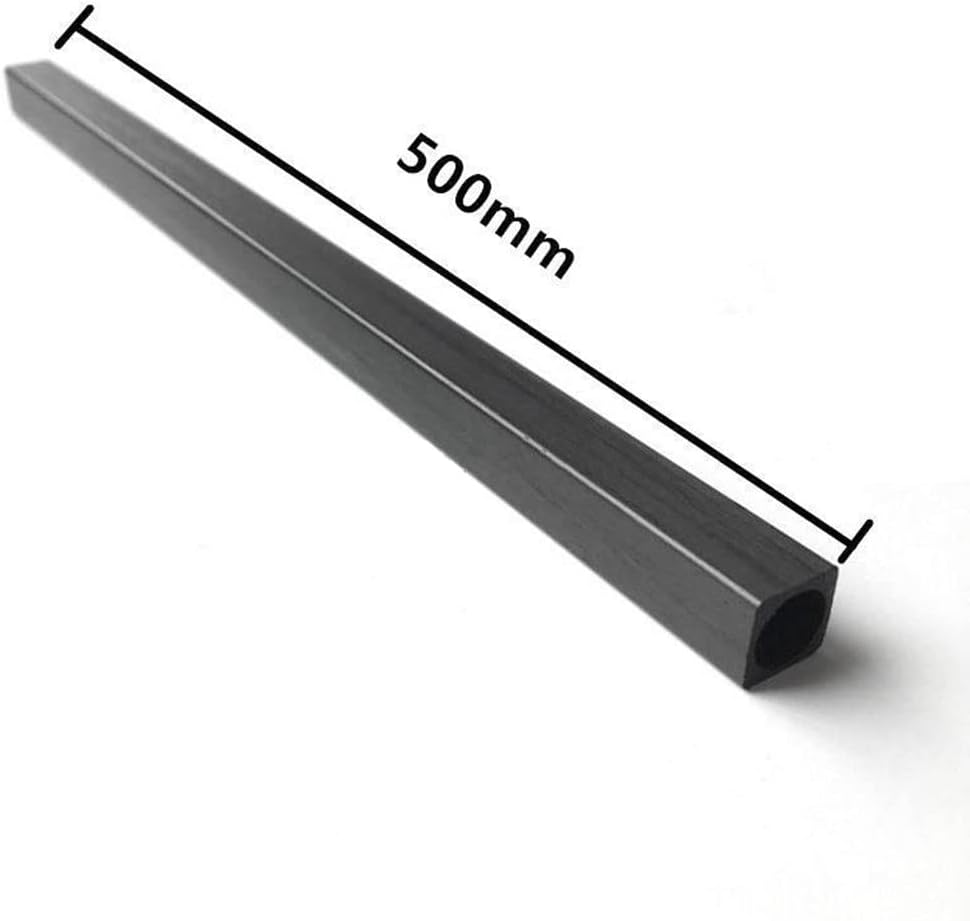 4pcs Carbon Fiber Square Tube High Strength Length 500mm, 99% Carbon Fiber Carbon Vinyl Wrap(Size:8x8x6.5mm)