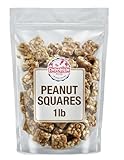 Peanut Squares - 1 lb of Fresh Sweet Crunchy Delicious Roasted Bite Size Snack