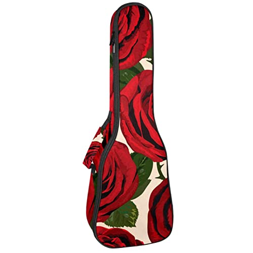 Housse ukulélé ténor rose rembourrée avec sangles sac à dos pour instrument 21 24 pouces