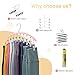 Metal Yoga Pants Hangers 1 Pack w/10 Clips Holds 10 Leggings, Space Saving Hanging Closet Organizer w/Rubber Coated Closet Organizers and Storage, Pink