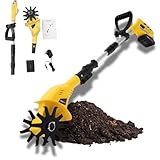 20V Cordless Garden Tiller Cultivator 250 RPM Tiller for Gardening with 2Ah Batteries & Charger, 3.9' Tilling Width & 6.7' Depth Garden Rototiller, for Home Garden, Yard, Farm Soil Loosening,Tilling