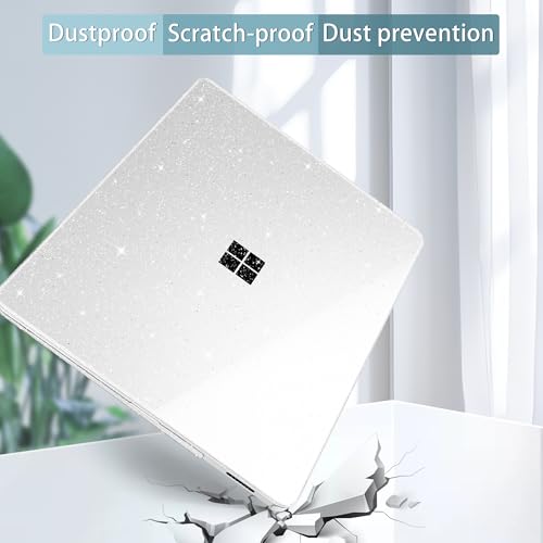 Funda para Surface Laptop 13.8 2024 carcasa rígida transparente con protector 6