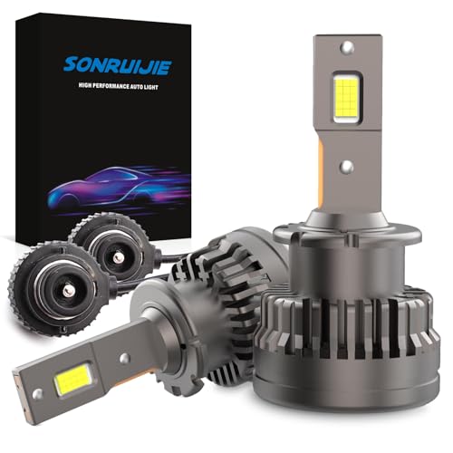 SONRUIJIE 2024 Bombilla D2S D2R LED 6000K 100% Canbus 120W (60W/Luces) 24000LM 500% Más Brillante，Kit de reemplazo de xenón OEM HID,2 pezzi