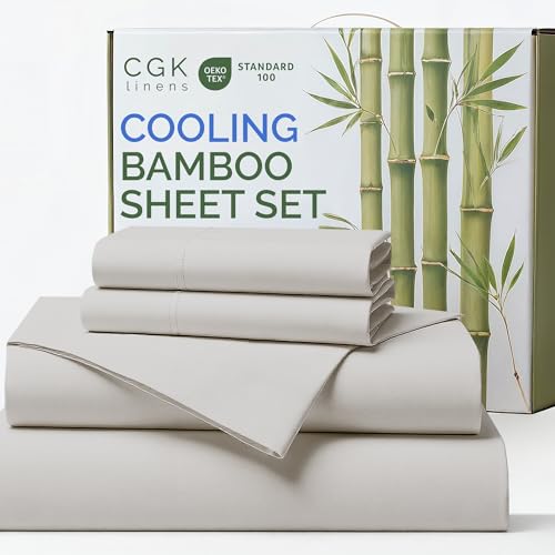 100% Rayon Derived From Bamboo - Bamboo Sheets Full Size - Light Grey