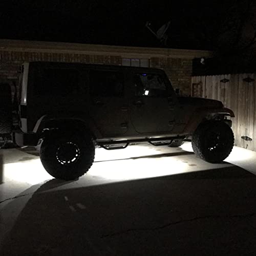 White Rock Lights, Sunpie 6 Pods 6000K Pure White Aluminium Metal Underglow Light Wheel Wheel Well Lights Fender Lights For Off Road Trucks Sedans Car Atv Utv Suv Golf Cart Motorcycles #TOP4