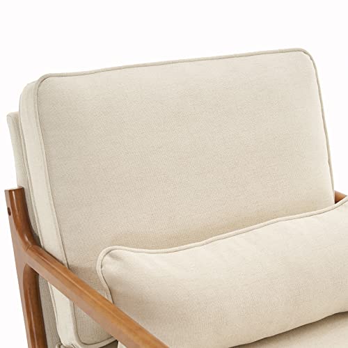 Sillón Plegable Tela Lino Blanco miniatura 4