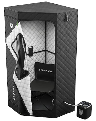 SAUNABOX® SmartSteam Kit Pro | Personal Steam Sauna for Home Use | Portable Sauna Tent with Chair, Mat & Case | Full-Body Steam Therapy for Relaxation, Detox & Recovery