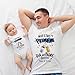 Imagen de Evyre Regalo Camiseta día del Padre Personalizada Nombre Primer Conjunto Familia Papa papá Hijo Pack Original Divertido Bebe Body Infantil brindis Father Amor Brindis