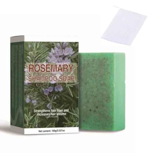 Sapone al rosmarino per la crescita dei capelli, volumizzante, levigante, rinforzante, ispessimento, cura dei capelli, shampoo per tutti i tipi di capelli, 100 g, 2 pezzi