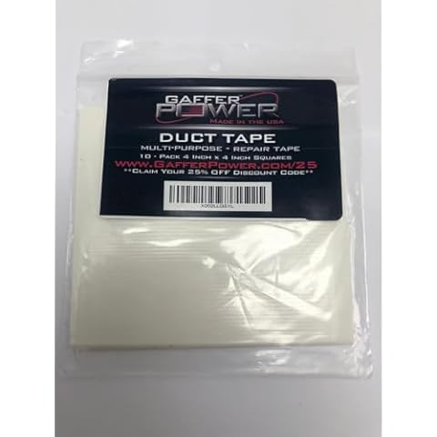 Gaffer Power Transparent Duct Tape - Heavy Duty, Weather-Resistant | 4" x 4" Clear Tape for Patching, Sealing, Repairs & Mounting | Ideal for Home, Commercial & Industrial Use Cover