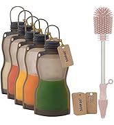 haakaa Silicone Breast Milk Storage Bags Reusable Milk Storage Bags 9oz/260ml-5pk with Double-End...