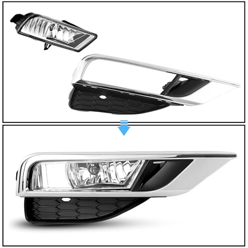 ECOTRIC Fog Lights Compatible with 2015 2016 Honda CR-V CRV Replacement for 33900T1WA11 33951T1WA11 HO2592140 HO2593140 Driving Bumper Fog Lamps + Bulbs + Switch(Clear Lens+Silvery bezel - Image 3