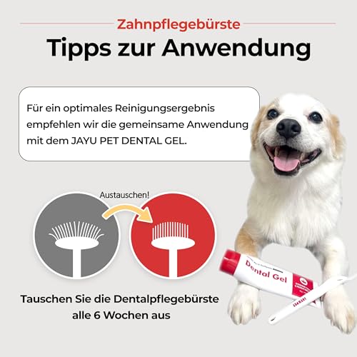 JAYU PET Zahnpflegebürste (Weiche Borsten) 1 Stück - Hunde Zahnbürste, Katzen Zahnbürste, Zahnpflege Kit für Kitten und kleine Hunde, entfernt Belag und Zahnstein