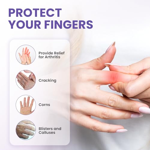 Image of Kimihome 10 PCS Gel Finger Sleeve Protectors - Silicone Finger Sleeves with Lavender Extract - Finger Cots Bandages Provide Relief for Finger Cracking, Corns, Blisters and Calluses Protect (Purple)
