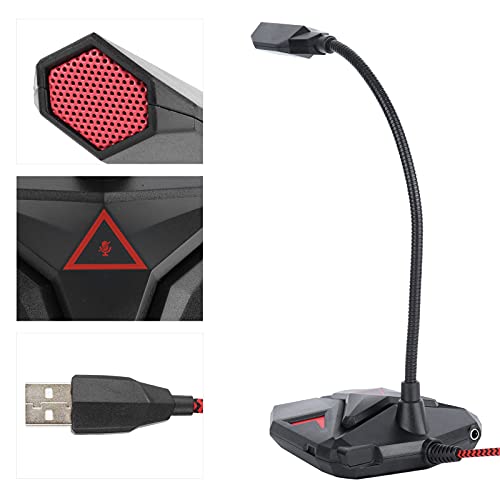Podcast-Mikrofon, Gaming-Mikrofon, Kondensatormikrofon, integrierte LED-Anzeige für Konferenzen für Computer (schwarz) – Bild 8