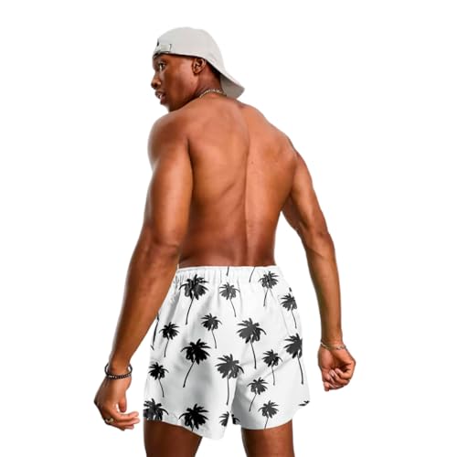 Kit 3 Short Masculino Liso Estampado Coqueiros Moda Praia Estilo Mauricinho Verão (BR, Alfa, M, Regu