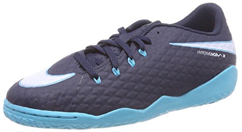 Chaussures de football Nike JR Hypervenomx Phelon III IC enfant bleu taille 38 indoor