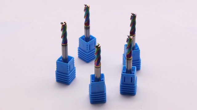 Image of 5Pcs 3 /16 inch 3 Flute Solid Carbide Square End Mills for Aluminum, DLC Coated | 37 Helix, 3 /16 inch Cutting Dia, 3 /16 inch Shank Dia, 5 /8 inch Length of Cut, 2 inch Overall Length for Milling Aluminum and Copper