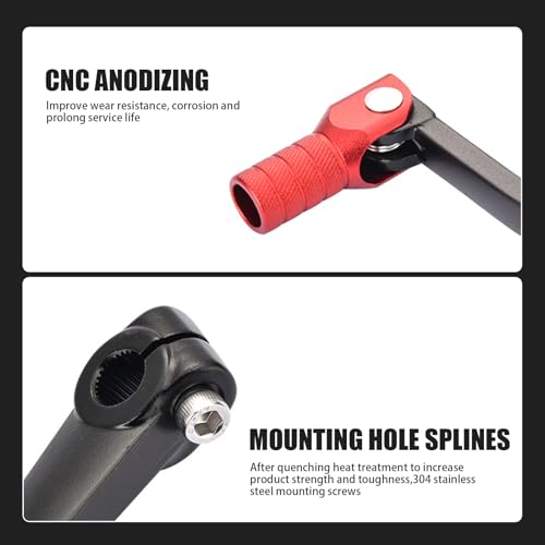 getfay 1 PC Car Speed Shift Knob, 5.98\" x 2.48\" Forged Alloy Head Foldable Shift Lever with Fuel Tank Breathing Hose, Repair Replacement Parts, for Most Off-Road Vehicles, Motorcycles (Red) - Thumbnail 4