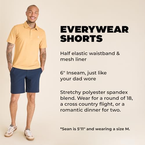 Image of Chubbies Everywear Men's Shorts - Mens Shorts Casual 6in Inseam, Elastic Waist, Water-Resistant, Zipper Pocket