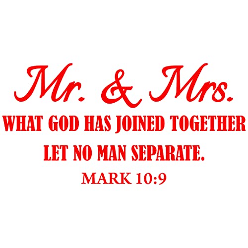 VWAQ What God Has Joined Together Let No Man Separate Mark 10:9 Wall Decal (12.5" H X 25" W, Red)