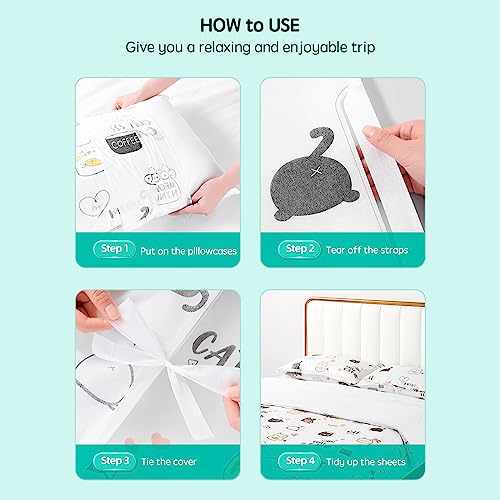 Prints Disposable Bed Sheets Set For Travel And Hotel 4 Piece Set（1 Bed Sheets 2 Pillowcase 1 Quilt Cover） #TOP5