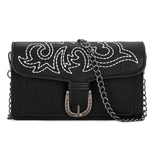 Montana West Small Crossbody Purse Chain for Women Designer Crossbody Bag Cute Clutch Handbags MWC-599BK