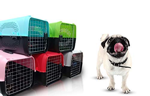 PSK PET MART Pet Travel Carrier Dog Cat Rabbit Basket Plastic Handle Hinged Door Folding Collapsible Transport Box Crate Cage Size 19.5 x 13 x 12.5 Inch for Puppy Cats (Multi-Color) (B09F6V9YRY) Amazon Price History, Amazon Price Tracker