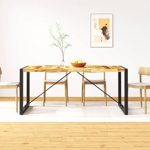 Tidyard Mesa de Comedor de Madera Maciza de Mango Rugosa 180 cm