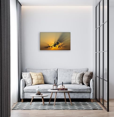 Tableau mural forêt et coucher de soleil canvas paysage 40x70cm - 3