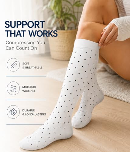 Image of Aoliks Medical Compression Socks for Women & Men, Support Knee High Socks for Running,Nurses,Travel