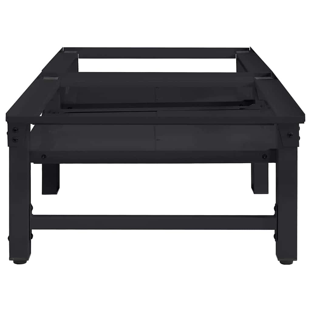 Waschmaschinen-Podest aus Stahl Schwarz 124,5 x 61,5 x 32,5 cm 2-teiliges Untergestell für Waschküche mit verstellbaren Füßen, Antivibration und verbesserter Ergonomie