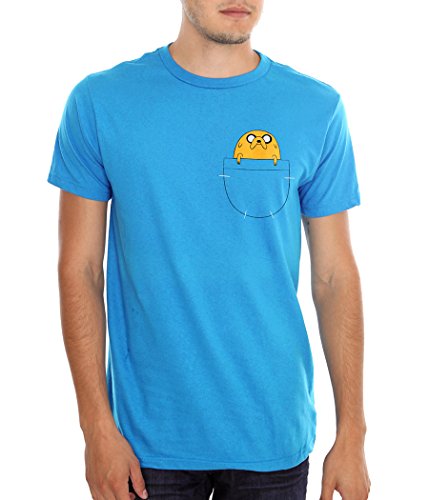 Adventure Time Jake in Pocket T-Shirt-Small Teal