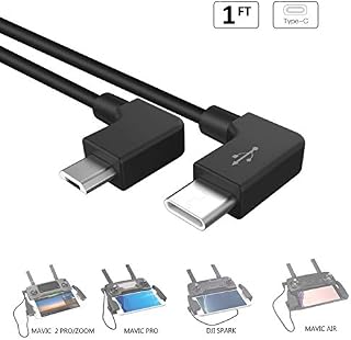 Compatible Micro USB to Type C Data Cable 11.8 inch 90 Degree Video