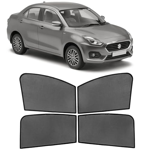 Image of AutoStory Custom Fit Non-Magnetic Cotton Mesh Car Sunshade for Swift Dzire 2017-2024 | UV & Heat Protection Car Window Curtains | Privacy Car Sun Shade | Breathable Vehicle Specific Side Window Shades