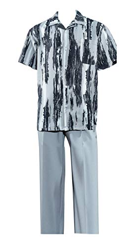 Fortino Landi Abstract Pattern Walking Suits W/Solid Pants in 4 Colors 2965