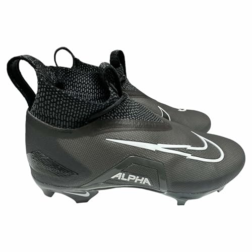 Nike Men's Alpha Menace Elite3 Football Cleats Shoes Black/White/Iron Grey CT6648-010 - Size Men's 10
