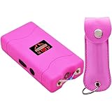 FIGHTSENSE Self-Defense Kit 1/2oz Pepper Spray & Mini Stun Gun for Men & Women,25 Burst,12 Foot Range,1.60 µC Painful Charge,LED Flashlight,Safety Switch (Rose Pink)