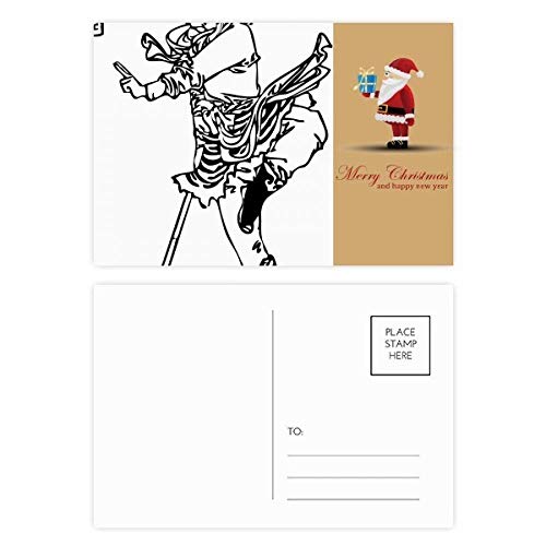 Cartes postales de remerciement Père Noël au dessin raffiné et papier cartonné dense