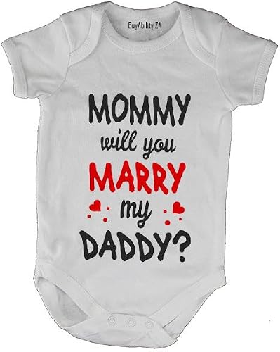Will You Marry My Daddy - Baby Grow 6-12 months White Short Sleeve