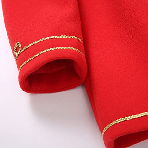 Pettigirl Girl Vintage Winter Christmas Red Trench Shawl Collar Outerwear Overcoat Outfit Toddler Kid Fashion Warm Coat4