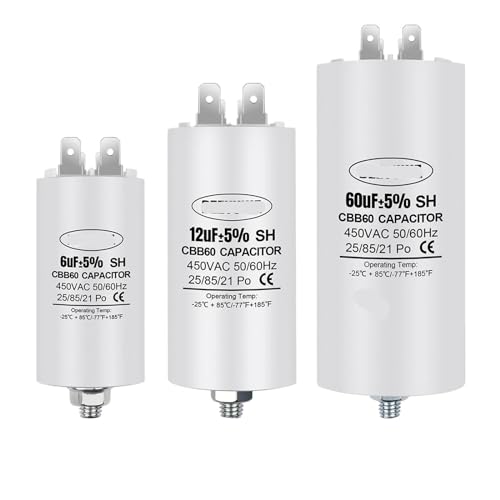 Condensateur de démarrage CBB60 12uF 450VAC avec vis M8 pour moteur électrique