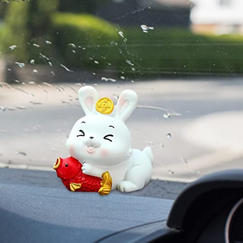 Coelho decoração do painel do carro, ano da estatueta de coelho, Coelhinha Fofo Acessórios Interiore