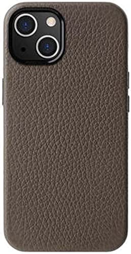 Étui iPhone 14 Plus cuir gris litchi pour le quotidien pro
