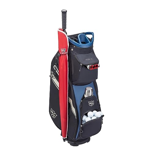 Miniatura 7 de Wilson Staff Bolsa De Golf, Exo Ii Cart Bag, Bolsa Trolley, Para Hasta 14 Palos, Negro Azul,2,3 Kg, Wgb6650bu