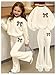 SweatyRocks Girl's 2 Piece Outfits Sweatsuit Sets Bow Graphic Sweatshirt and Flare Pants Beige 11Y