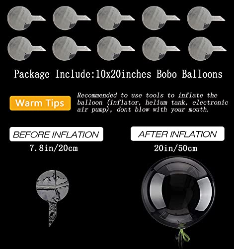 20 Inch Bobo Balloons Bubble Balloons, 10 Pcs Clear Bobo Balloon, Large Transparent Bubble Balloon For Christmas Wedding Birthday Party Decoration #TOP5