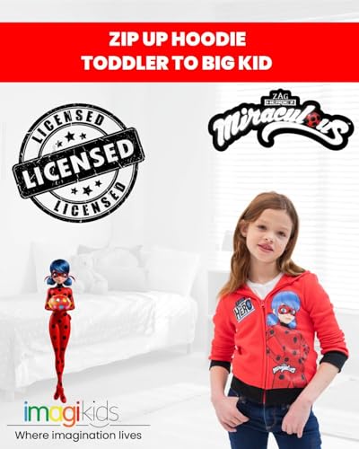 Image of Miraculous Ladybug Girls' Zip-Up Hoodie Toddler to Big Kid